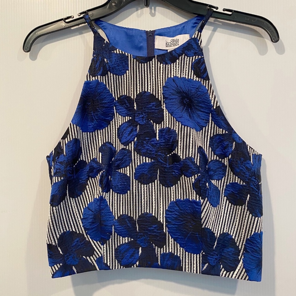BNWT Belle Badgley Mischka floral crop top